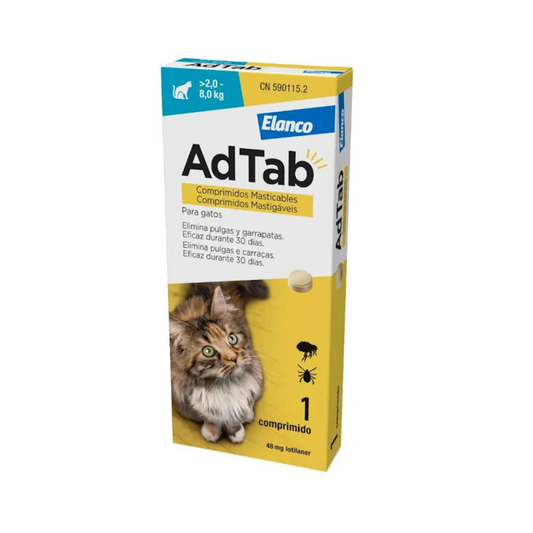 Adtab Masticable Antiparasitario de 48mg para Gatos de 2-8Kg