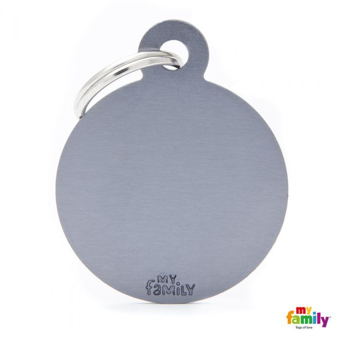 Placa Colección Basic Círculo Grande Aluminio Gris