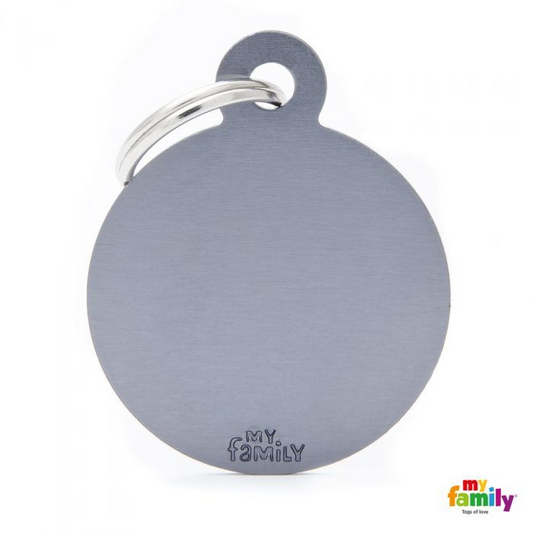 Placa Colección Basic Círculo Grande Aluminio Gris