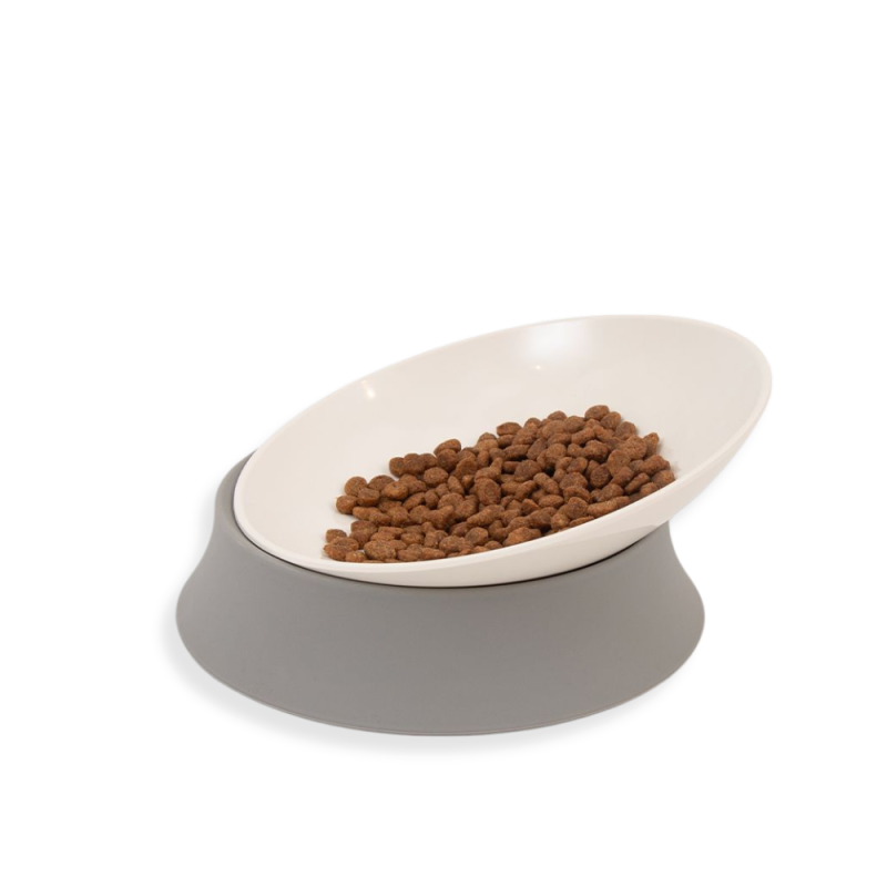 Comedero Crema Inclinado para Gatos
