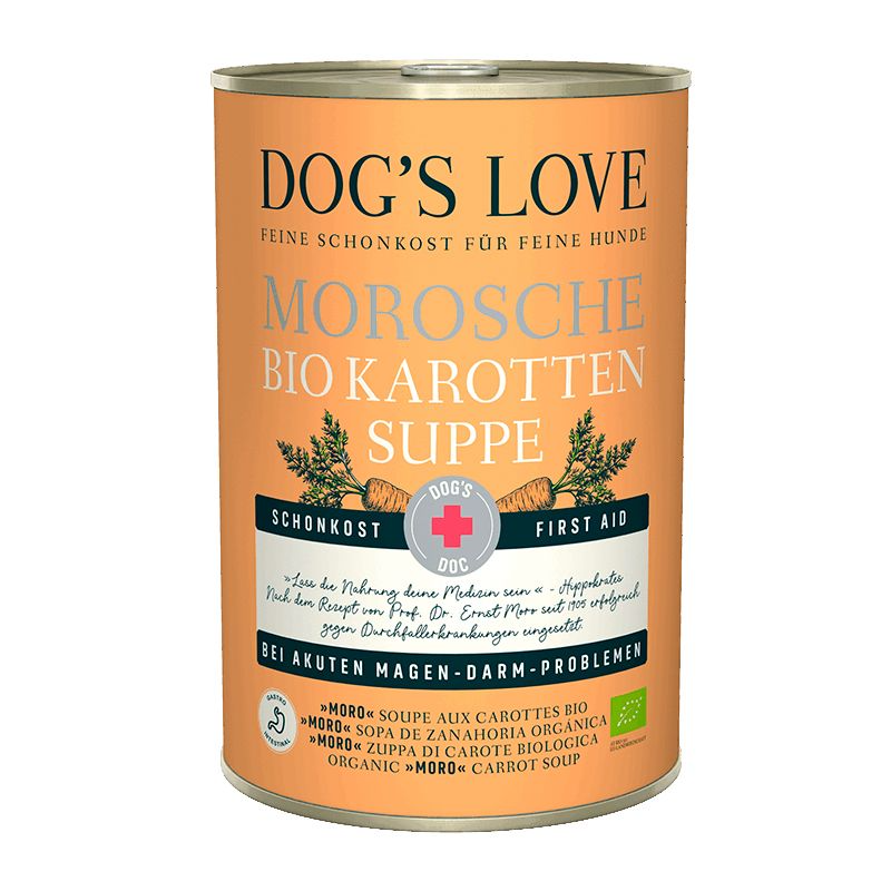 Dog’s Love First Aid Lata Intestinal – Moro Sopa de Zanahoria Ecológica 400gr